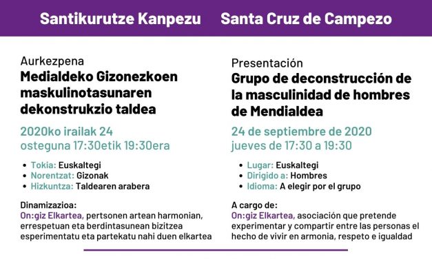 Presentación: grupo de deconstrucción de la masculinidad de hombres de Mendialdea