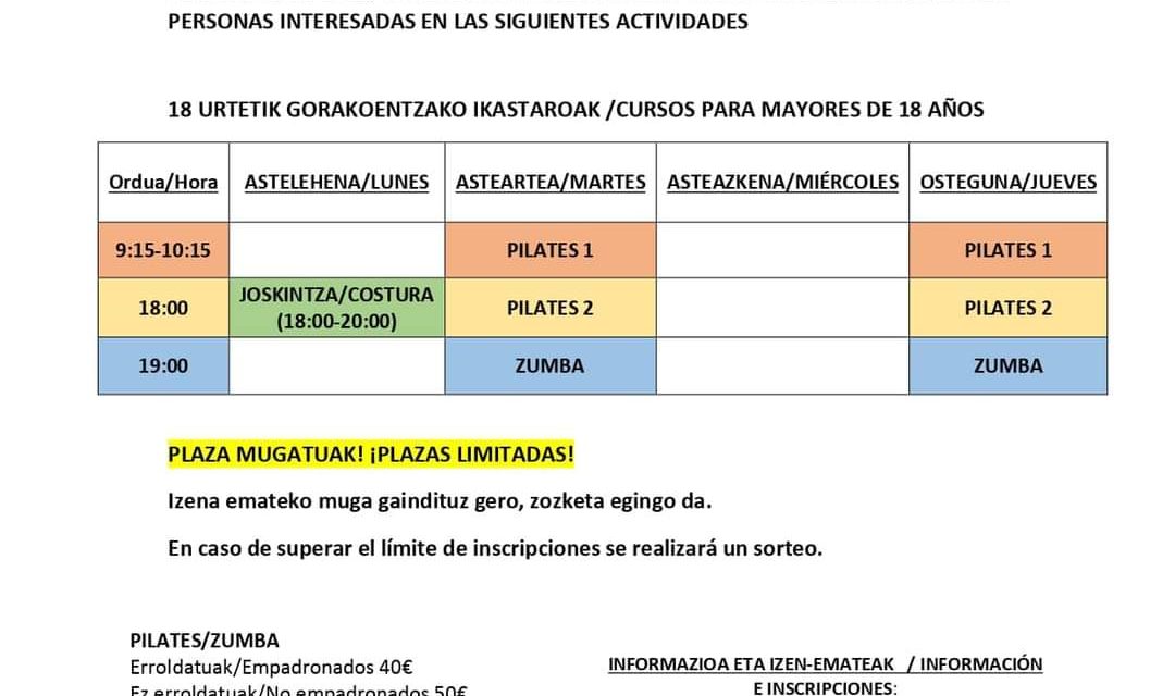 Actividades Arraia-Maeztu 2020-2021