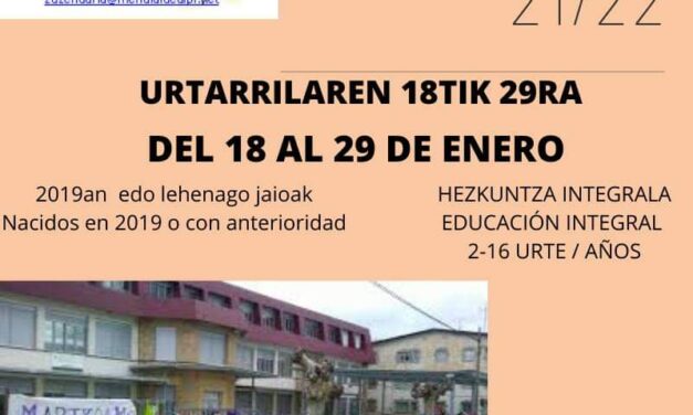 Matrikula 2021/2022 Mendialdea IPI