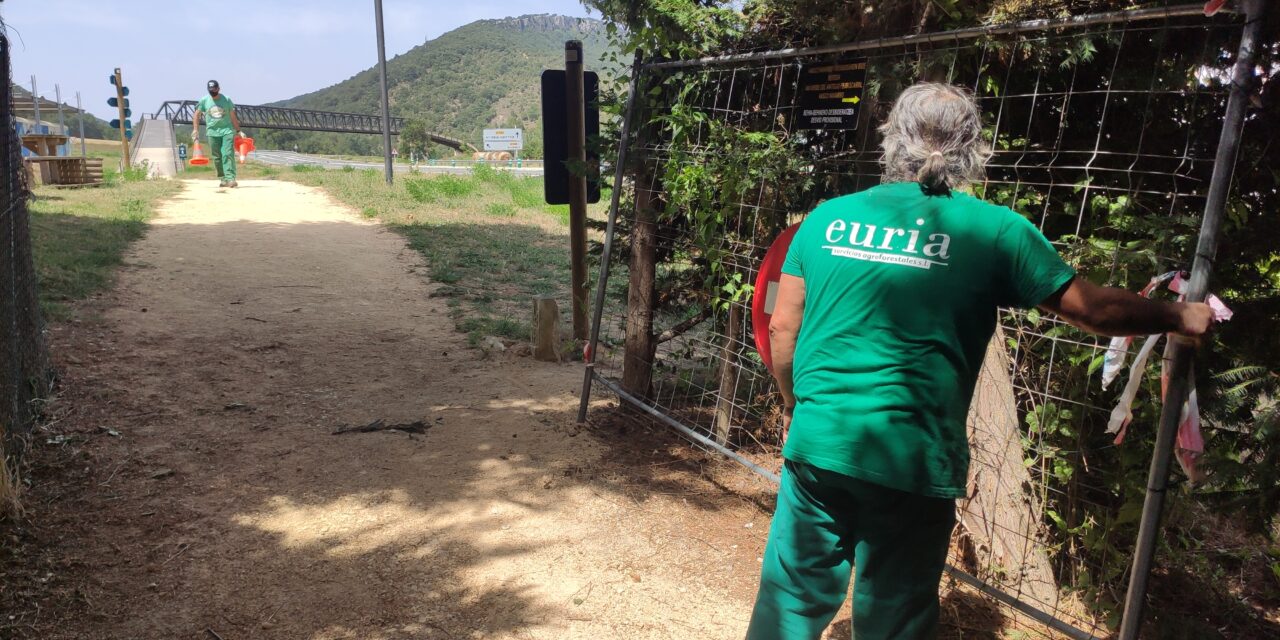 La Vía Verde del Vasco Navarro recupera en Antoñana el tramo cerrado por los desprendimientos