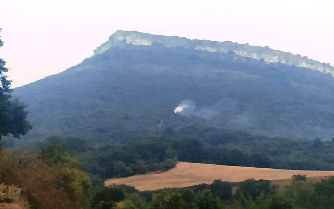 Controlado el fuego originado esta mañana por un rayo en la ladera este del monte La Muela