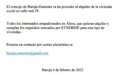 Alquiler de vivienda social en Baroja