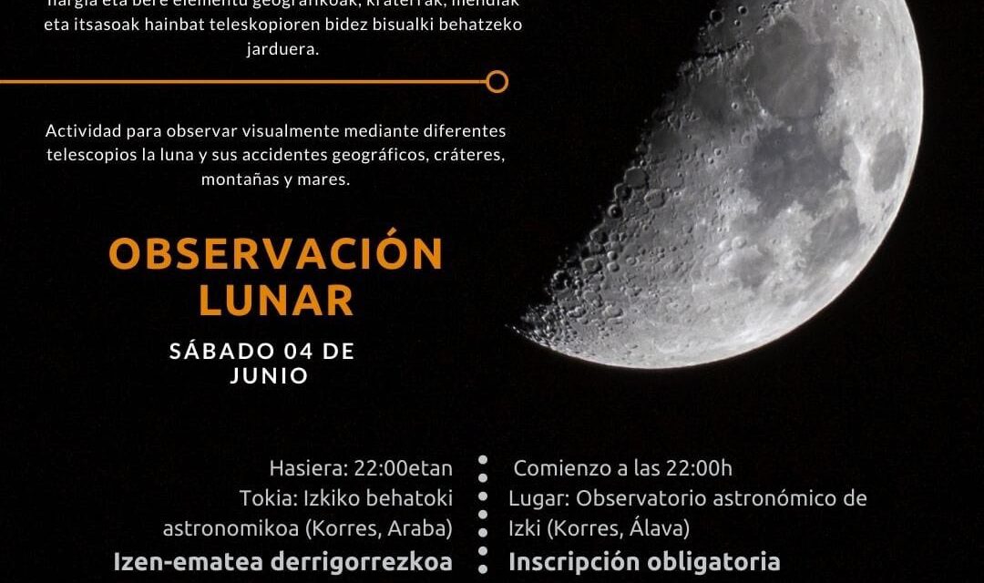 Observación lunar.  Ilargia behatzen (Korres, ekainak 4 de junio)