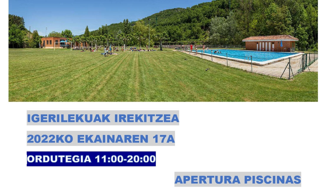 Maeztuko igerilekuak irekitzea. Apertura de las piscinas de Maeztu.