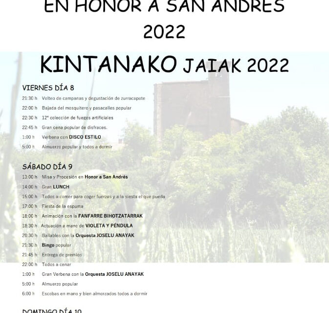 Fiestas de Quintana 2022