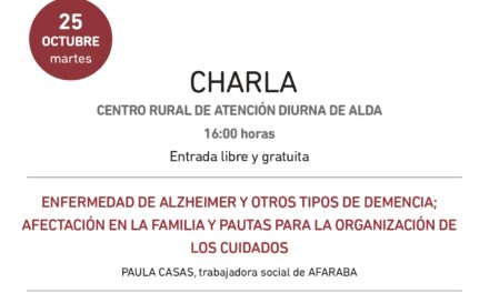 Municipios activos con el Alzheimer. Charla (Alda, urriak 25 de octubre).