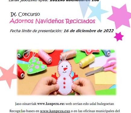 Concurso – Lehiaketa: Birziklatuko Gabon apaingarriak. Adornos Navideños reciclados.