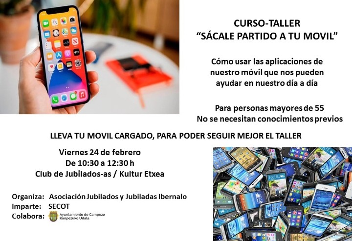 Curso-Taller: sácale partido a tu móvil (Santa Cruz de Campezo, otsailak 24 de febrero)