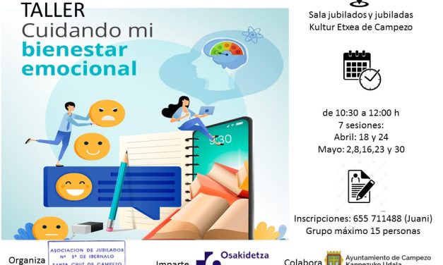 Taller: cuidando mi bienestar emocional (Kanpezuko Kultur Etxea, abril-mayo)