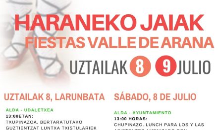 Haraneko Jaiak 2023. Fiestas del Valle de Arana.