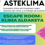 Escape Room: Klima Aldaketa (Kanpezuko Kultur Etxea, irailak 22 de septiembre).