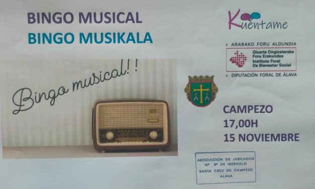 Bingo musical (Santa Cruz de Campezo, azaroak15 de noviembre).