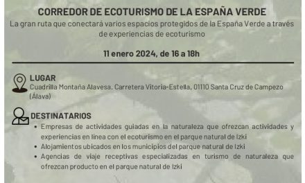 Jornada de Presentación del plan de formación y proceso de acreditación en ecoturismo y sostenibilidad para empresas turísticas del Parque Natural de Izki interesadas en participar en el proyecto del «Corredor de Ecoturismo de la España Verde».
