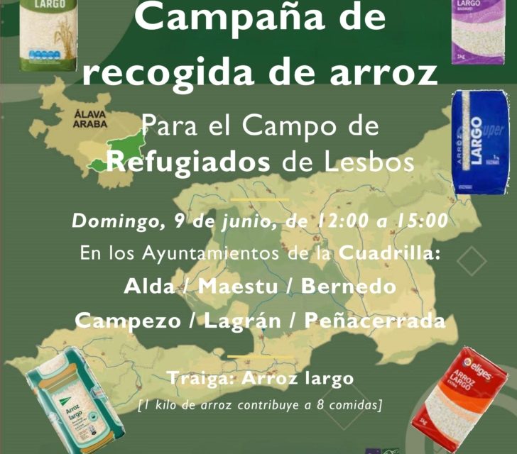 Campaña de recogida de arroz para el campo de refugiados de Lesbos