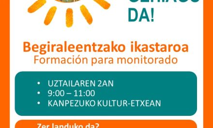 Begiraleentzako ikastaroa.  Formación para monitorado.