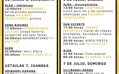 Haranako Jaiak 2024. Fiestas del Valle de Arana (Uztailak 6-7 de julio).