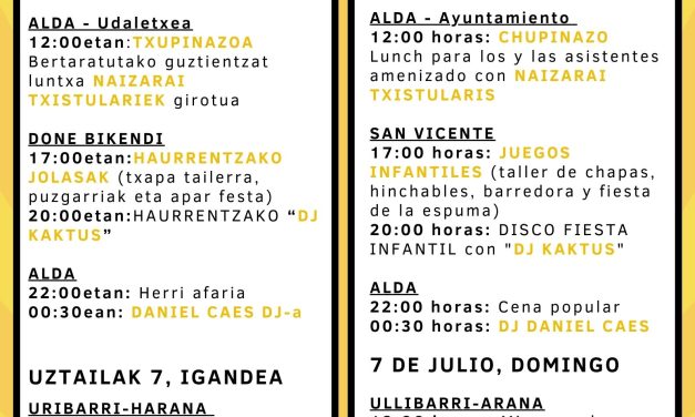 Haranako Jaiak 2024. Fiestas del Valle de Arana (Uztailak 6-7 de julio).