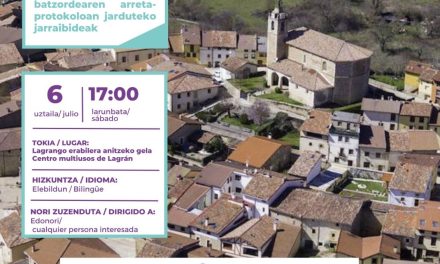 Taller sobre pautas de actuación en protocolo elaborado por la Comisión de Fiestas (Lagran, uztailak 6 de julio).