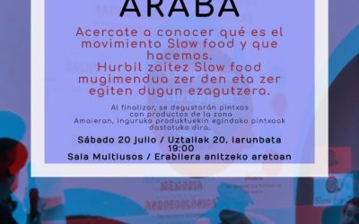 Charla/Taller Slow Food Araba (Lagrán, uztailak 20 de julio).