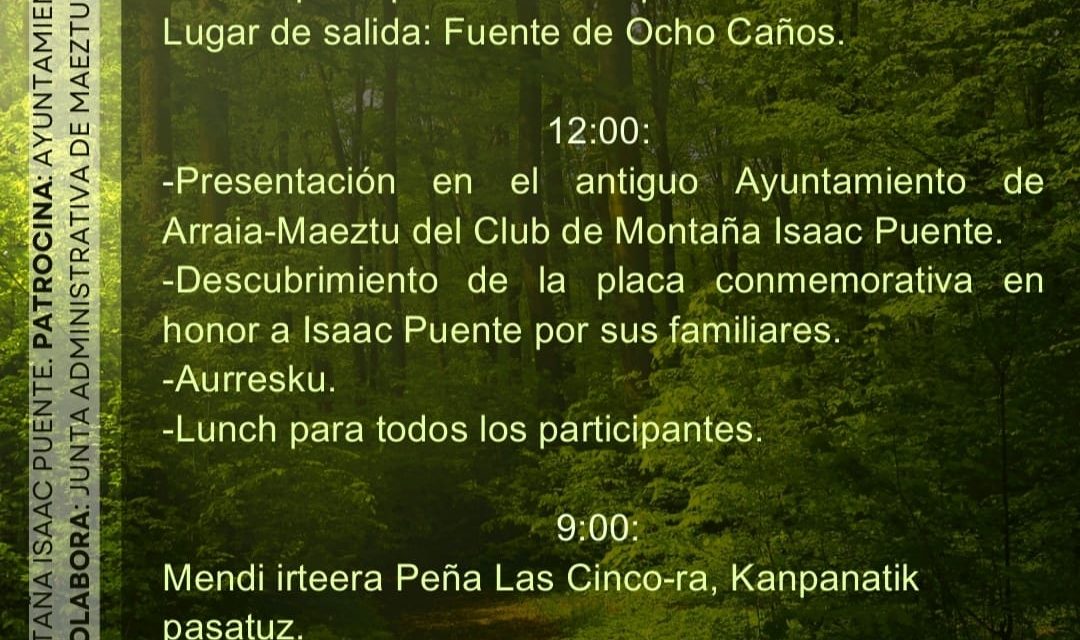 Aurkezpena-Presentación: Isaac Puente Mendi Kluba ( Maeztu, irailak 1 de septiembre).