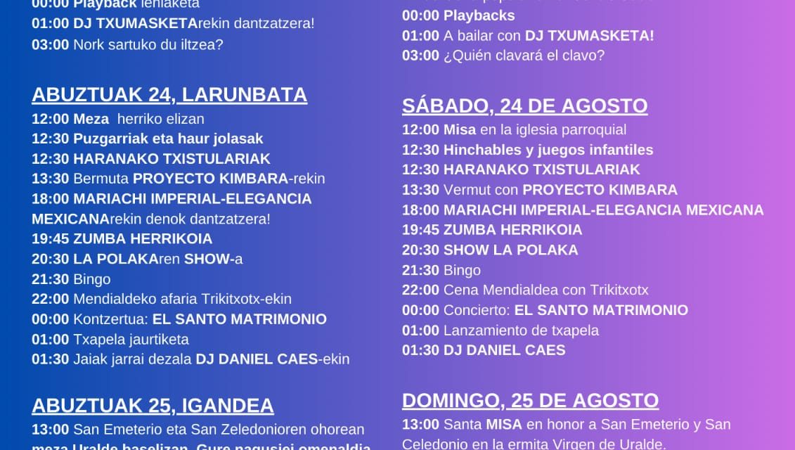 Sanvi Jaietan. Fiestas de San Vicente de Arana 2024