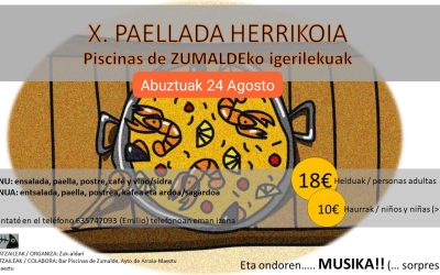 X Paellada Herrikoia (Zumalde, abuztuak 24 de agosto).