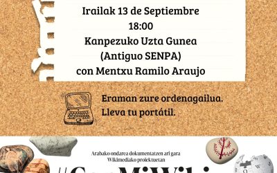 Wikitaller con Mentxu Ramilo Araujo (Santa Cruz de Campezo, irailak 13 de septiembre).
