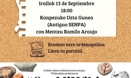 Wikitaller con Mentxu Ramilo Araujo (Santa Cruz de Campezo, irailak 13 de septiembre).