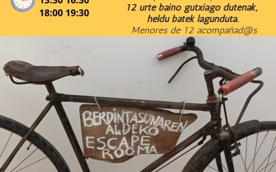 Berdintasunaren aldeko III. Eskape Room (Kanpezuo Kultur Etxea, azaroak 23 de noviembre).