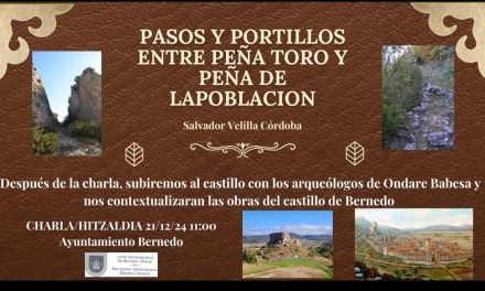 Charla: Pasos y portillos entre Peña Toro y Peña de Lapoblación (Bernedo, abenduak 21 de diciembre).