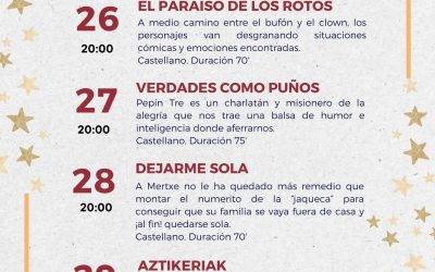 Antzerki Jardunaldiak. Jornadas de Teatro (Santikurutze Kanpezu, abenduak 26-29 de diciembre).
