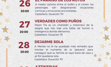 Antzerki Jardunaldiak. Jornadas de Teatro (Santikurutze Kanpezu, abenduak 26-29 de diciembre).