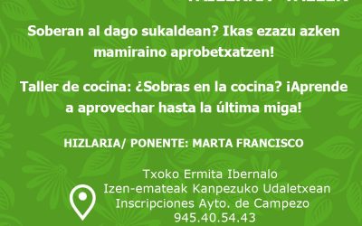 Tailerra/Taller: ¿Sobras en la cocina? ¡Aprende a aprovechar hasta la última miga! (Ibernalo, abenduak 13 de diciembre).