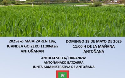 Udaberriko azoka. Feria de Primavera ( Antoñana, maiatzak 18 de mayo).
