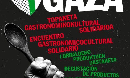 Mendialdea-Gaza. Topaketa Gastronomikokultural Solidarioa (Arrea!, abuztuak 23 de agosto).
